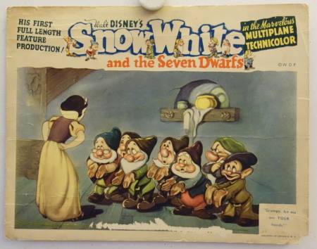 Snow White and the Seven Dwarfs original release US lobby card